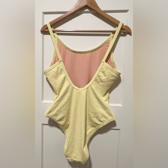Madewell Yellow Ribbed One Piece Swimsuit - Picture 2 of 7